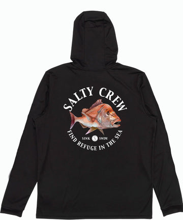 Salty Crew Snap Attack Hood Sunshirt - Black